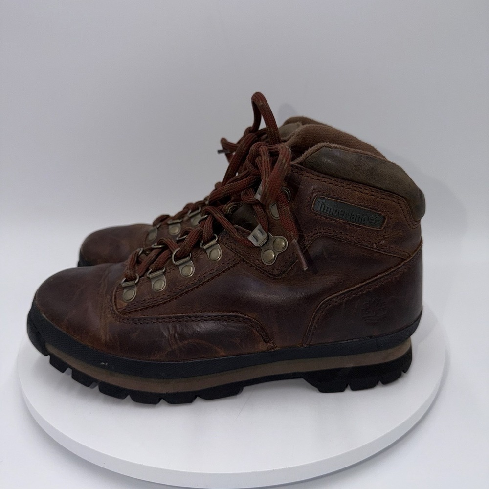 Vintage Timberland Euro Hiker Leather Hiking Boot Women's 8.5 M Brown Waterproof